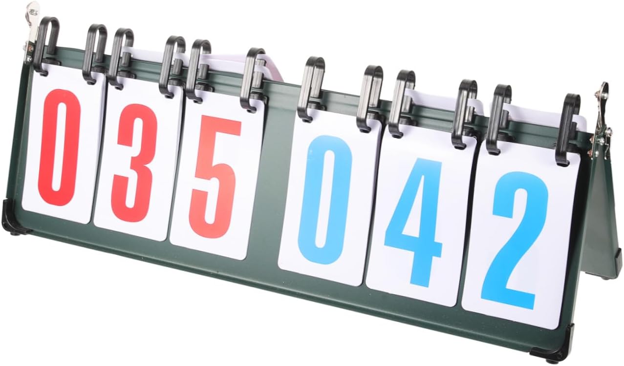 Kisangel Flip Scoreboard for Basketball Portable Scoring Board Aluminum Alloy Tennis Scorekeeper for Net