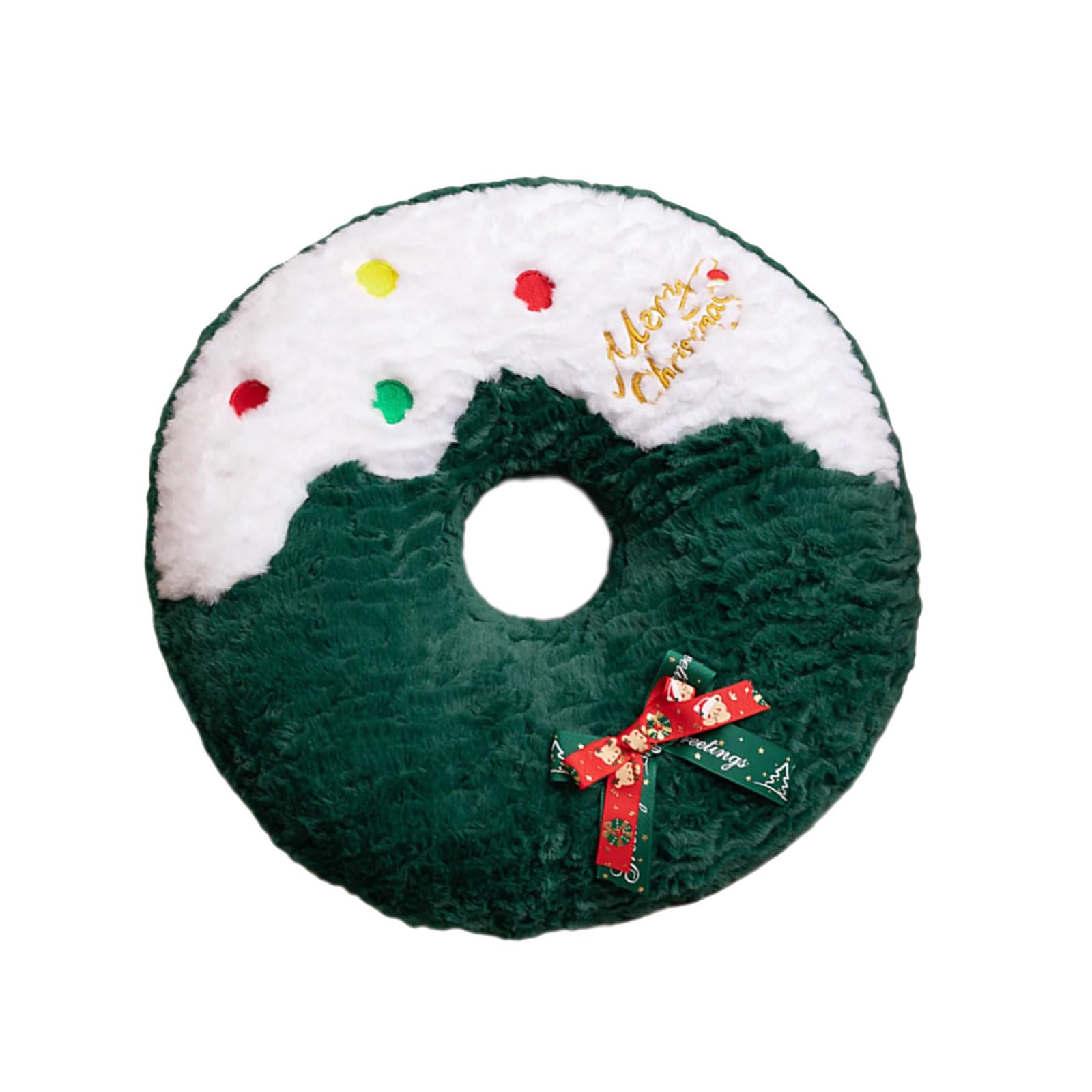 Tsophreniq Wreath Christmas Throw Pillow Soft Cushion Throw Cushion For Room Decoration Colored Candy Cane, Snowman Tree Reindeer Decorative Pillow