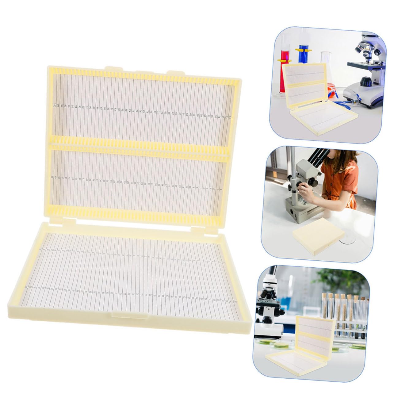 Microscope Slide Box, 25 Slots, Red, Mfr: HS15989C-A