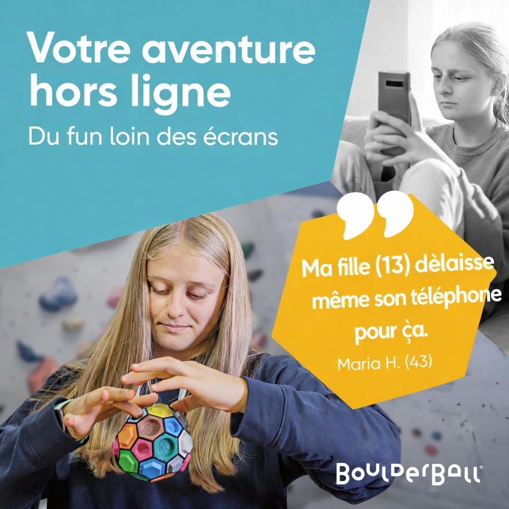 BOULDERBALL Basic - Balle à Grimper 3D, nouveauté Mondiale, Grimper dans Un Espace réduit - Concentration, Créativité, Habileté