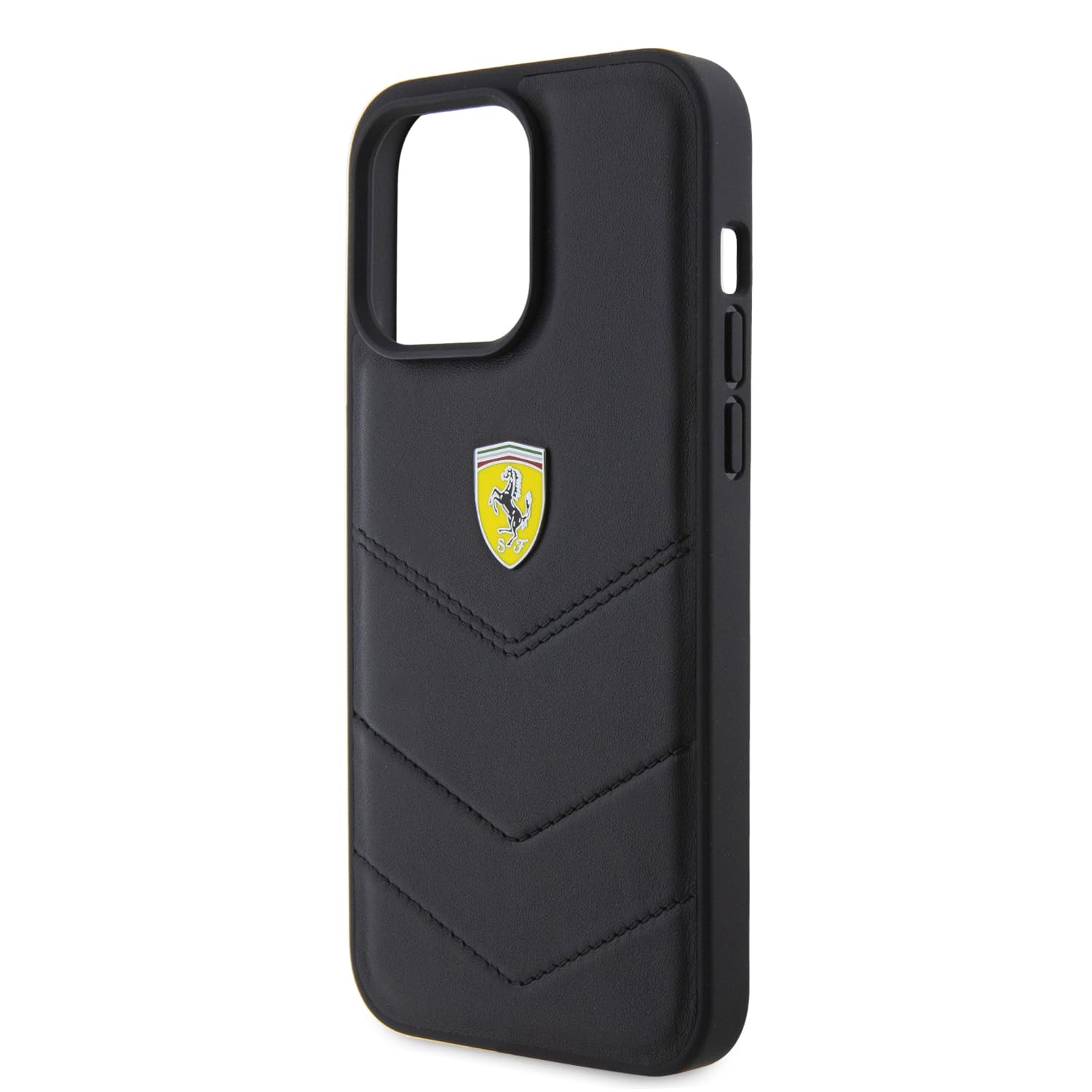 Ferrari FEHCP15XRDUK - Custodia rigida per iPhone 15 Pro Max 6.7", con logo in metallo, colore: Nero