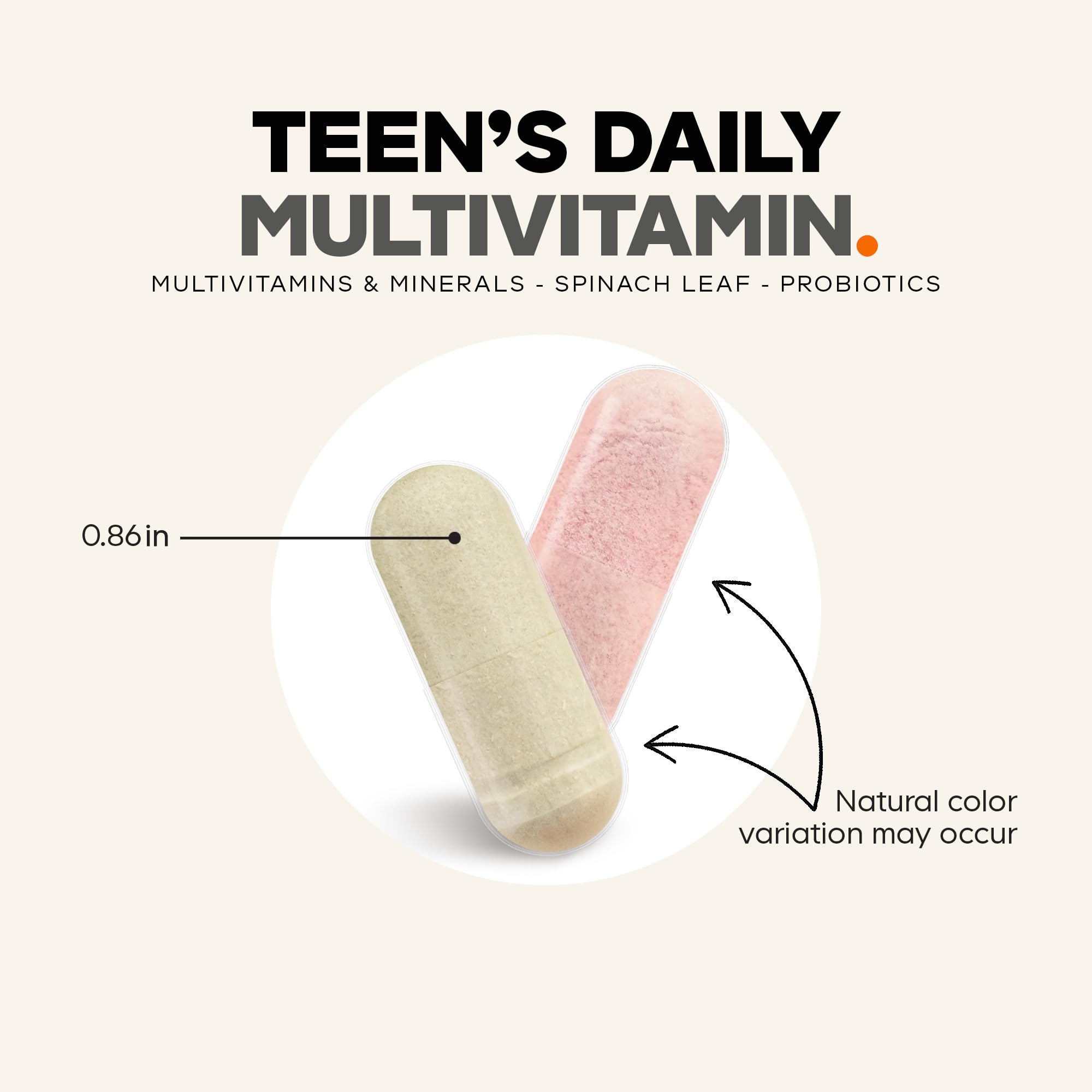 Codeage Teen Multivitamin - Vitamins A, C, D3, B6, B12, Folate, Zinc, Magnesium, Iron, Probiotics, Fermented Spinach - Multivitamins for Teenage Boys and Girls - Non-GMO, Gluten-Free - 30 Capsules — Amazon image 8