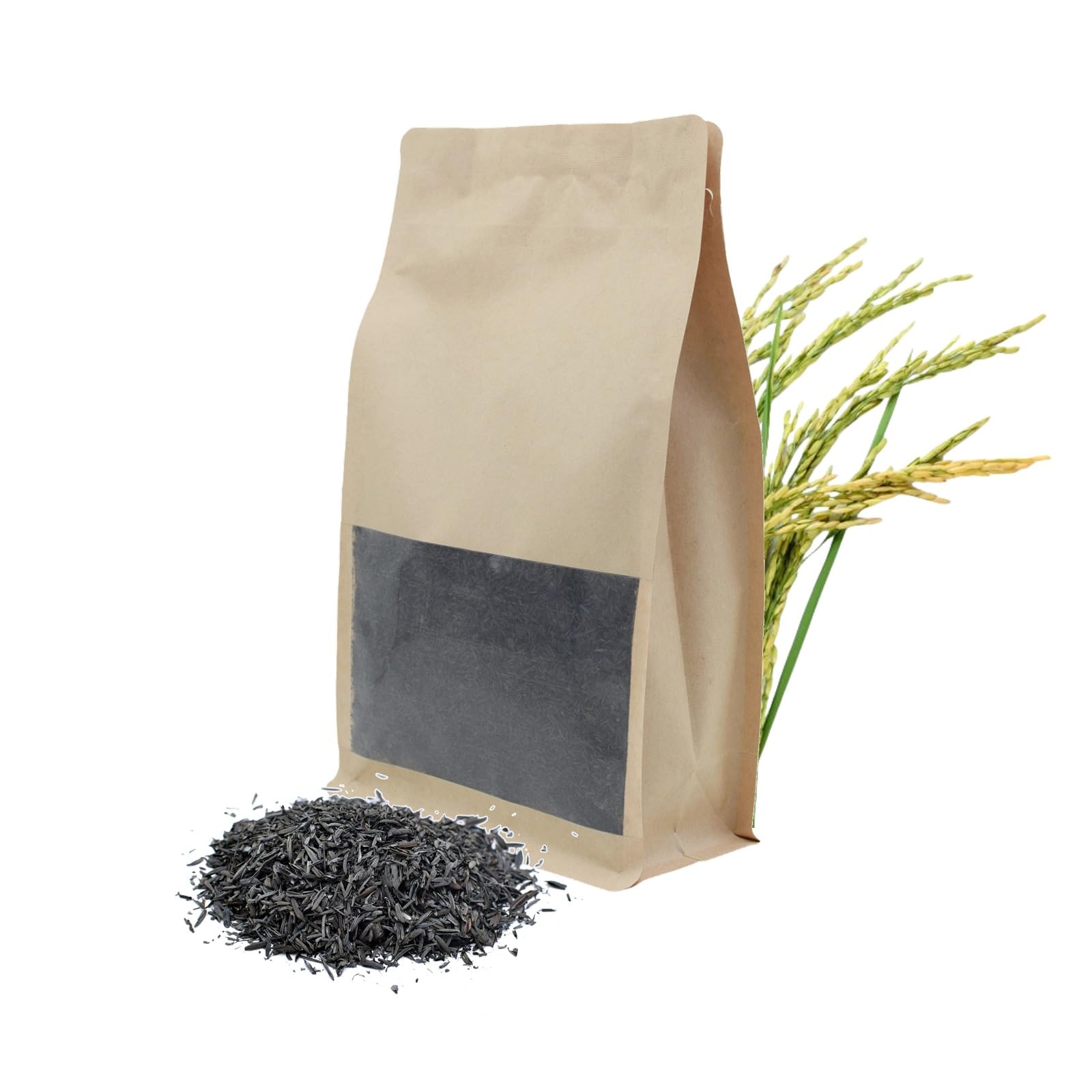 Horticultural Charcoal, Natural Activated Charcoal from Rice Husk, Premium Biochar Soil Amendment for Plants and Terrariums, Organic Fertilizer Supplement, Rice Hull Biochar, 1.82 Quarts 0.6 lbs/Bag