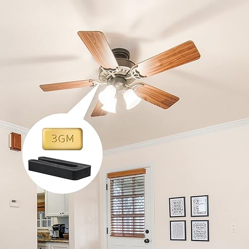 Miniatura 4 de AIEX 4 juegos de ventilador de techo Kit de equilibrio incluyendo 12 piezas de metal autoadhesivo 3G oro bloques y 4 clips de equilibrio de