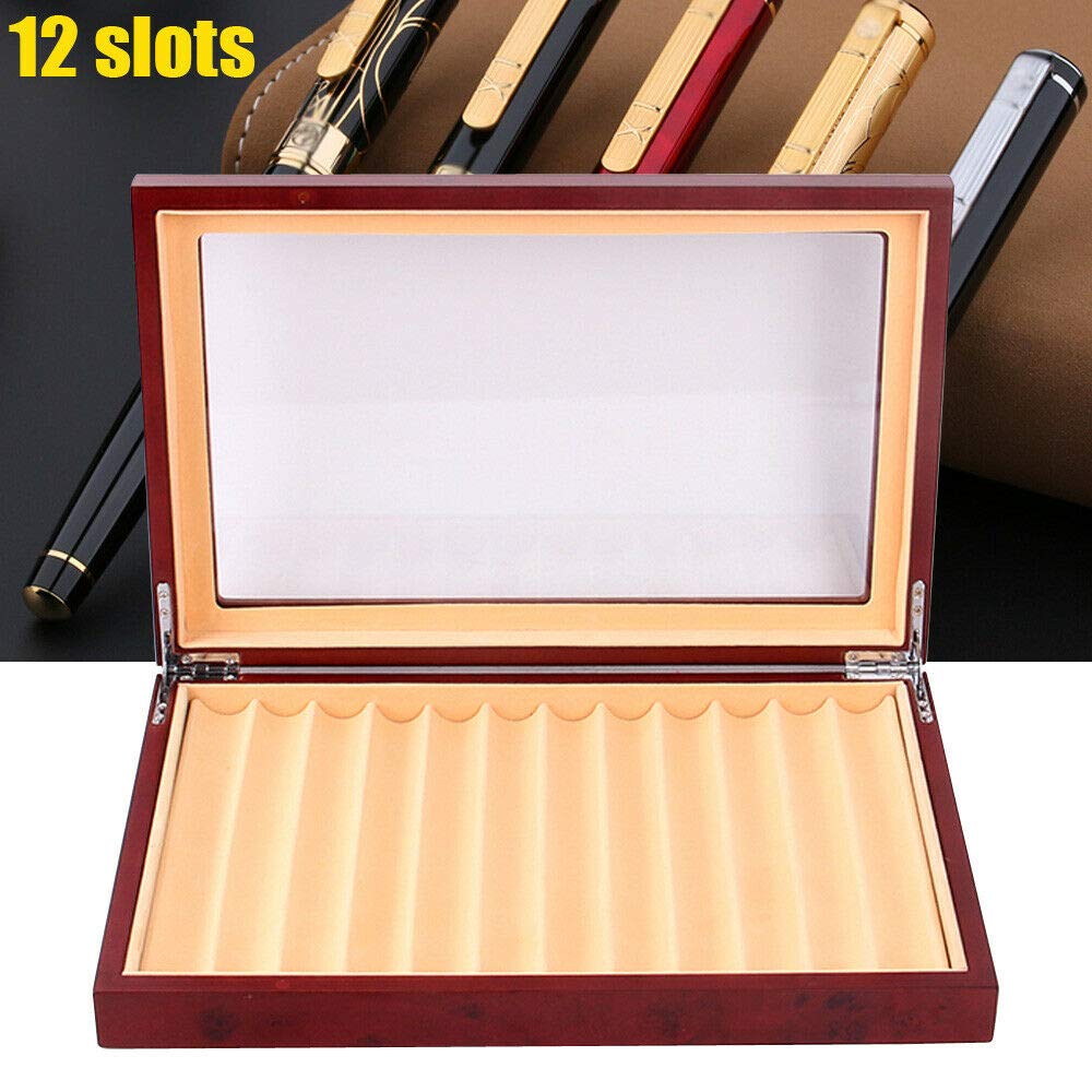 Boîte à crayons en bois avec 12 emplacements pour stylos, Pochette Stylo
