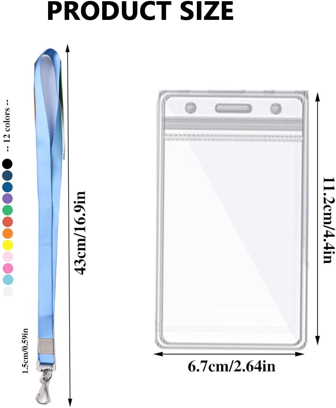 12 Pack Cruise Lanyard with ID Card Holder Colorful Lanyard with Waterproof ID Badge Holder (12 Colors) - Image 2