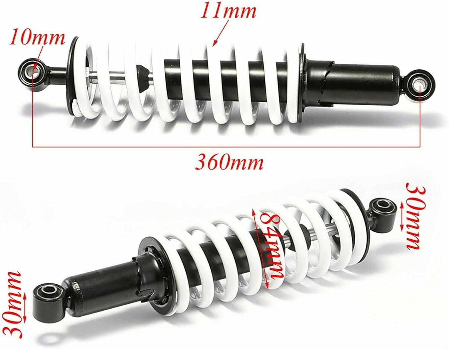 2pcs 360mm Rear Shock Absorber Shocker Suspension Go Kart Buggy Motorcycles Quad Dirt Pit