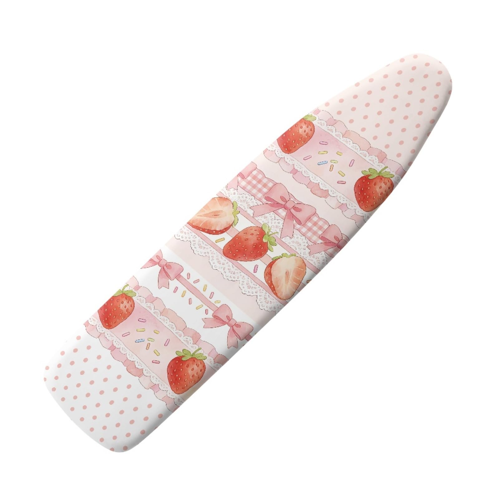 Ironing Board Cover 147X48 Red Strawberry Padded Iron Board Cover With Elasticated, Easy Fit And Resists Scorching, Cord Binding & Stretch System
