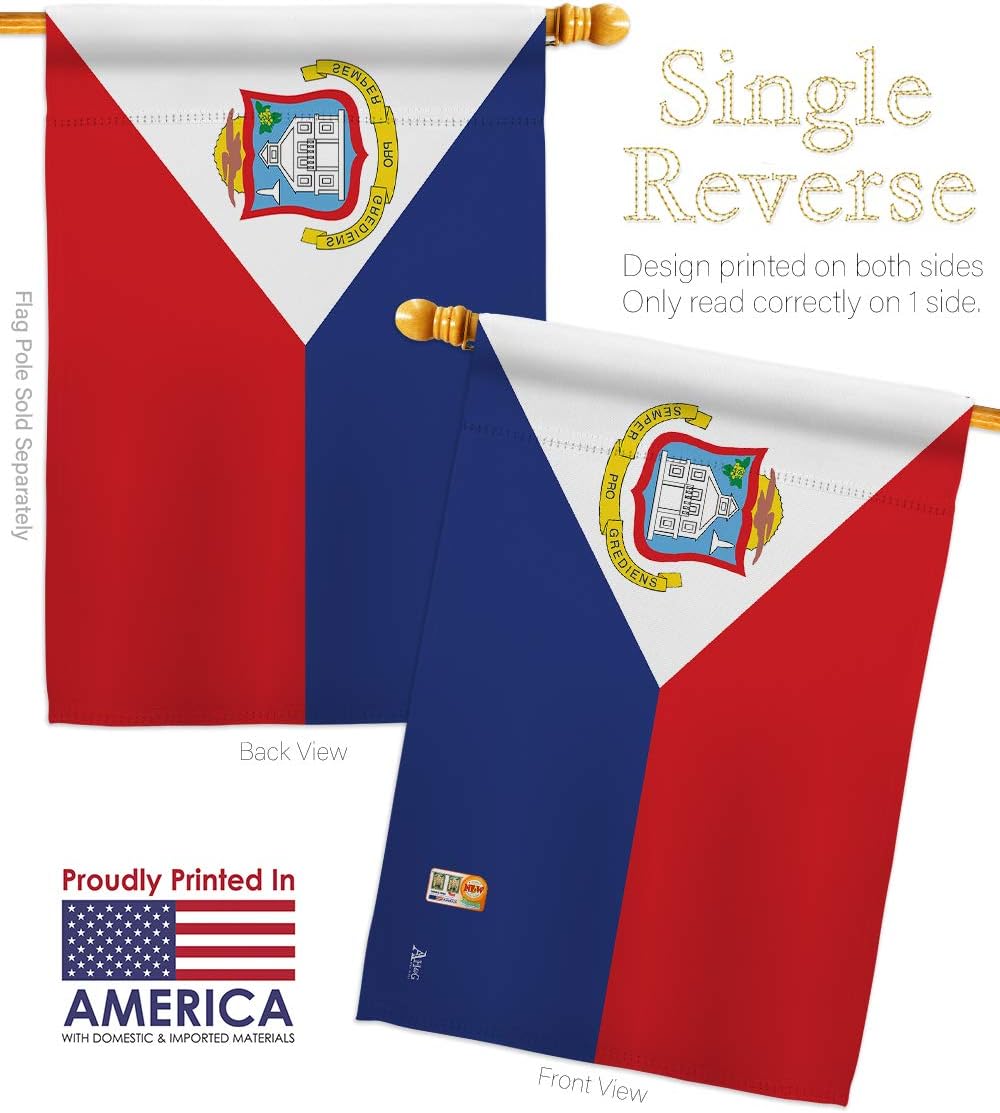 St Martin House Flag Regional Nationality Nation International World Country Particular Area Small Decorative Gift Yard Banner Made In USA 28 X 40