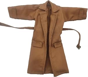 1/12 Scale Clothes Brown Male Coat Model with Iron Wire for 6" Body Figure