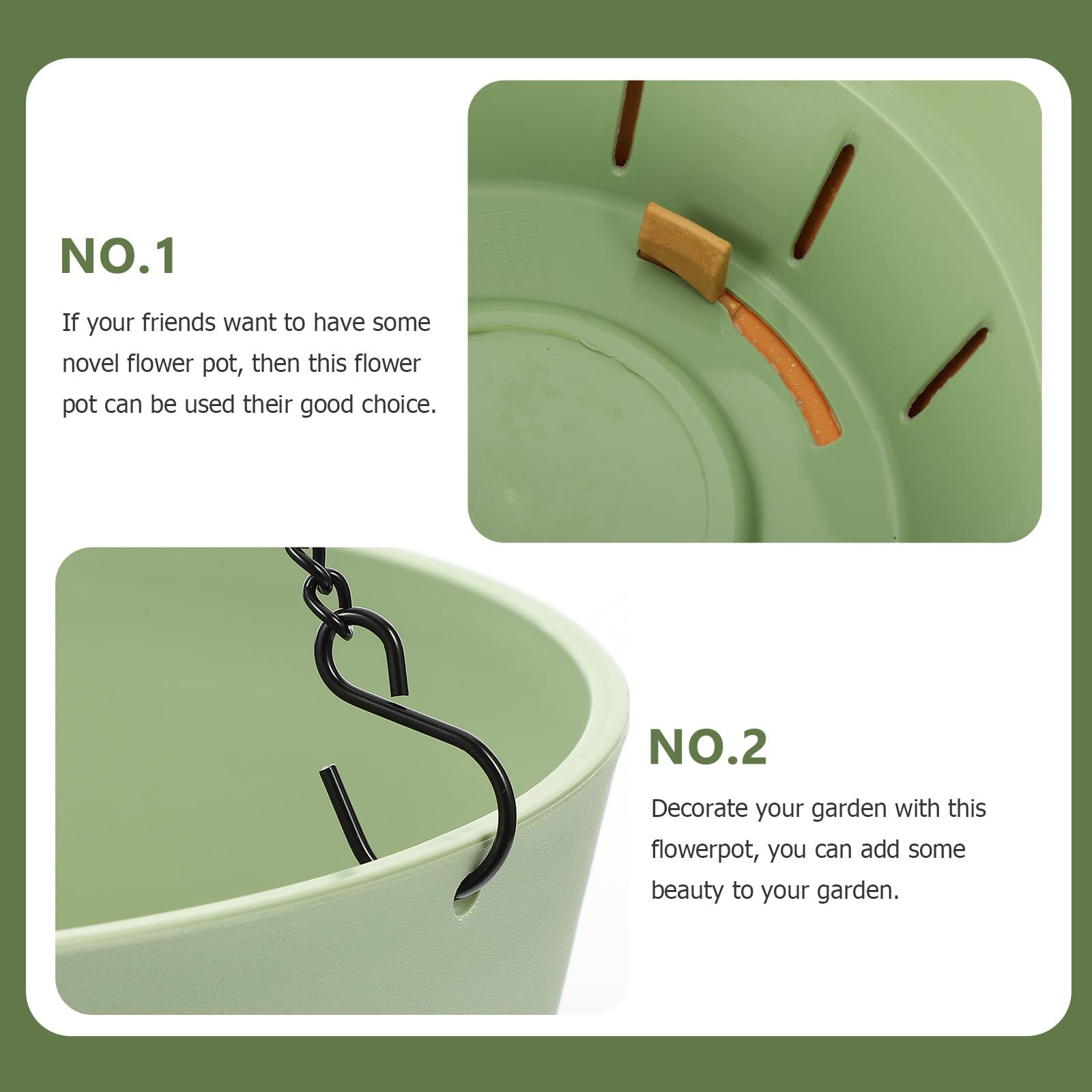 PACKOVE Pots de Fleurs Suspendus Support Suspendre Pratique Lot de 2 en Plastique pour Plantes, Jardinières Balcon Adaptées pour Extérieur