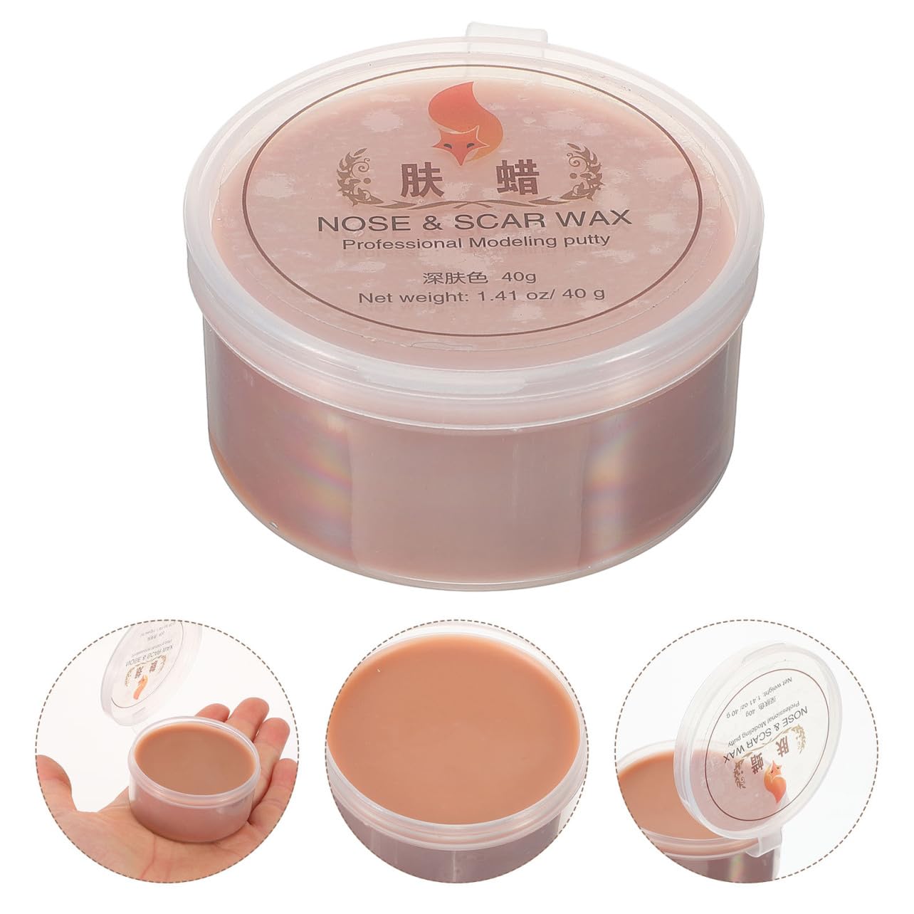Professional Makeup Wax Fake Scar Wax for Halloween Face Body Skin Wound Modeling Special Effects for Costume Parties Carnivals 2.36X2.12X0.82In