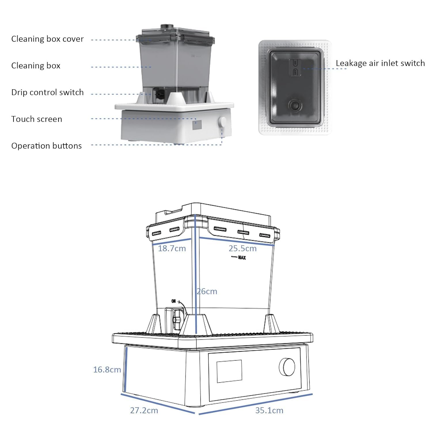 Máquina De Limpieza De Modelos De Resina para Impresión 3D, Limpiador Oscilante Automático De Alto Rendimiento, con 2 Cajas De Limpieza, Tiempo De Lavado De 4 Minutos