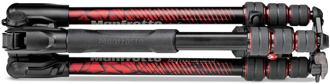 Manfrotto Befree Advanced Twist 4-Section Aluminum Travel Tripod with Ball Head, Red