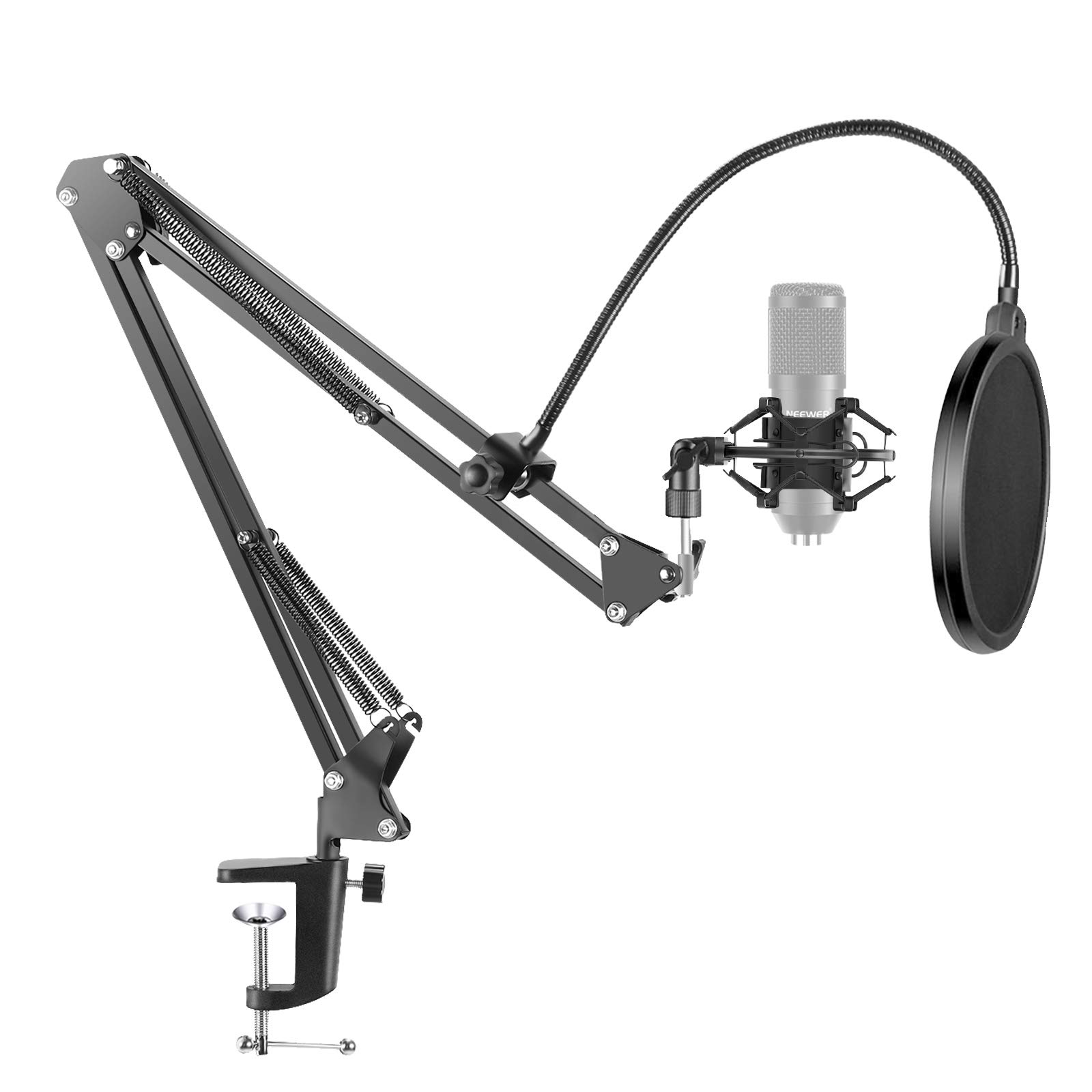 Neewer NW35 Microphone Suspension Boom Scissor Arm Stand with Mic Clip