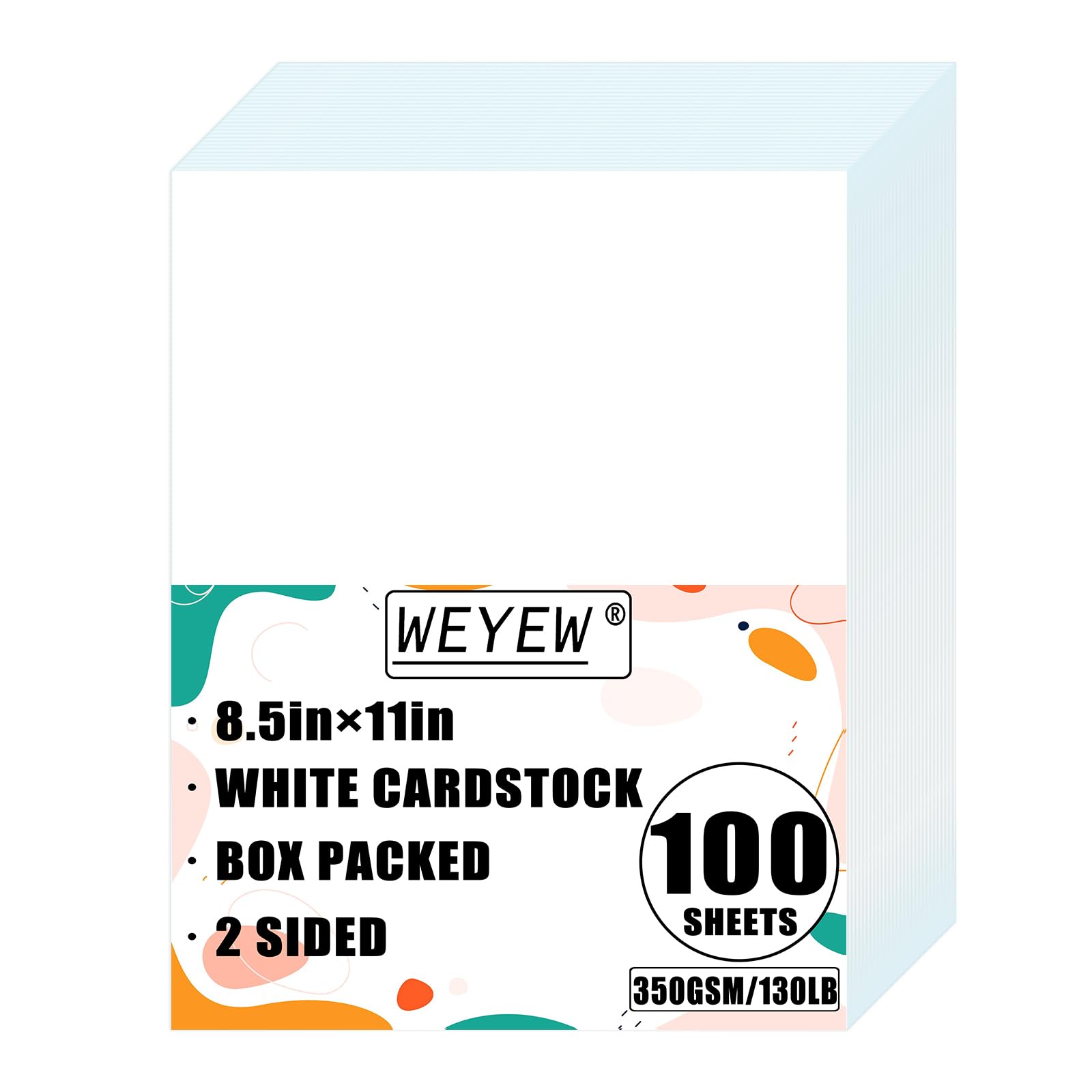 Weyew White Cardstock - 50 Sheets, 8.5" x 11" -12