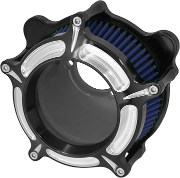 Air Filter Air Cleaner Intake Replacement Kit Fit for Harley Dyna FXR 2000-2017 Softail 2000-2015 Touring 2000-2007 Black Housing Blue Filter Element