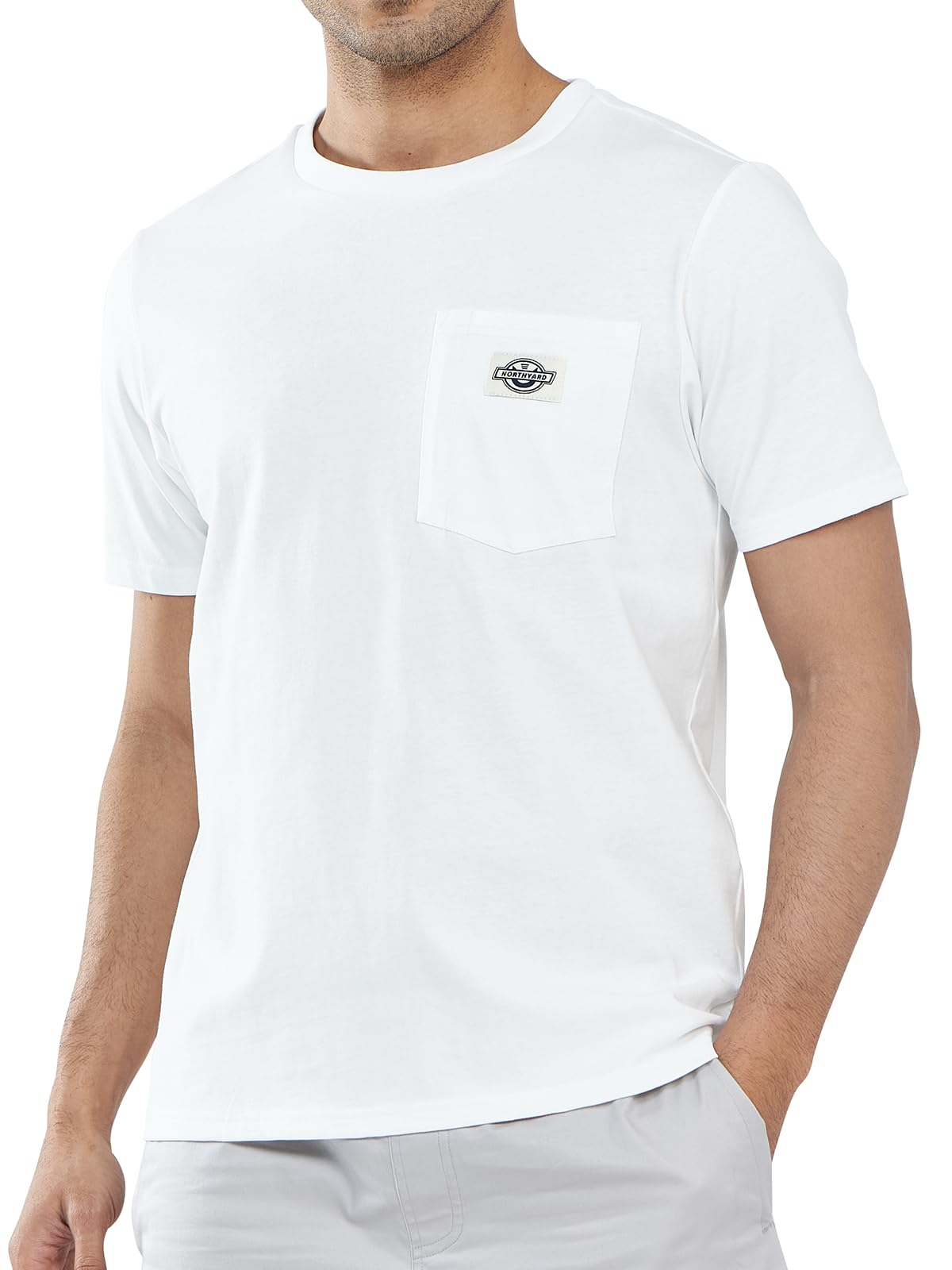 NORTHYARD Men's Cotton Shirts Heavyweight Short Sleeve Casual T-Shirts with Chest Pocket Work Wear