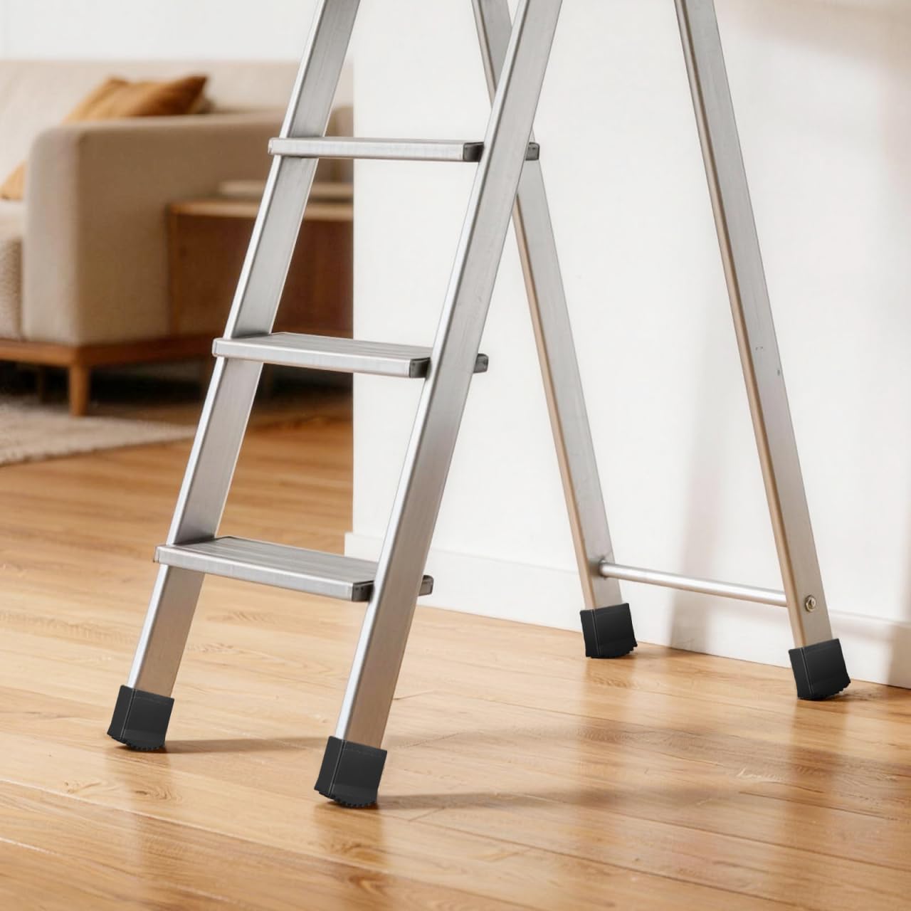 Cabilock Coperture Piedi Scala Antiscivolo 2.75X2.75X1.38In Pad Gomma Resistente Per Piedini Scala Alluminio 4 Gradini Protezione Pavimenti E Stabilità Set 4 Pezzi Per Uso Domestico E Professionale