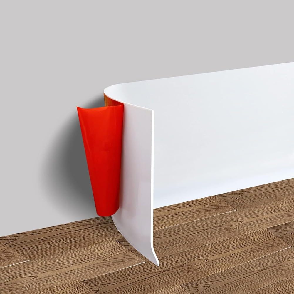 Battiscopa flessibile IC per 3 m x 10 cm – battiscopa in PVC morbido per pareti interne, base in silicone L, senza bisogno di attrezzi per l'installazione