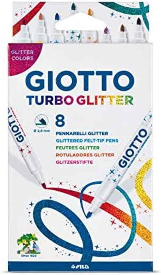 Canetas De Feltro GIOTTO Turbo Glitter Maxi Blister C/6 426600
