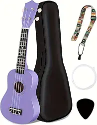 MOSEN Ukulele Kit All in One de 53 cm para iniciantes (Roxo)