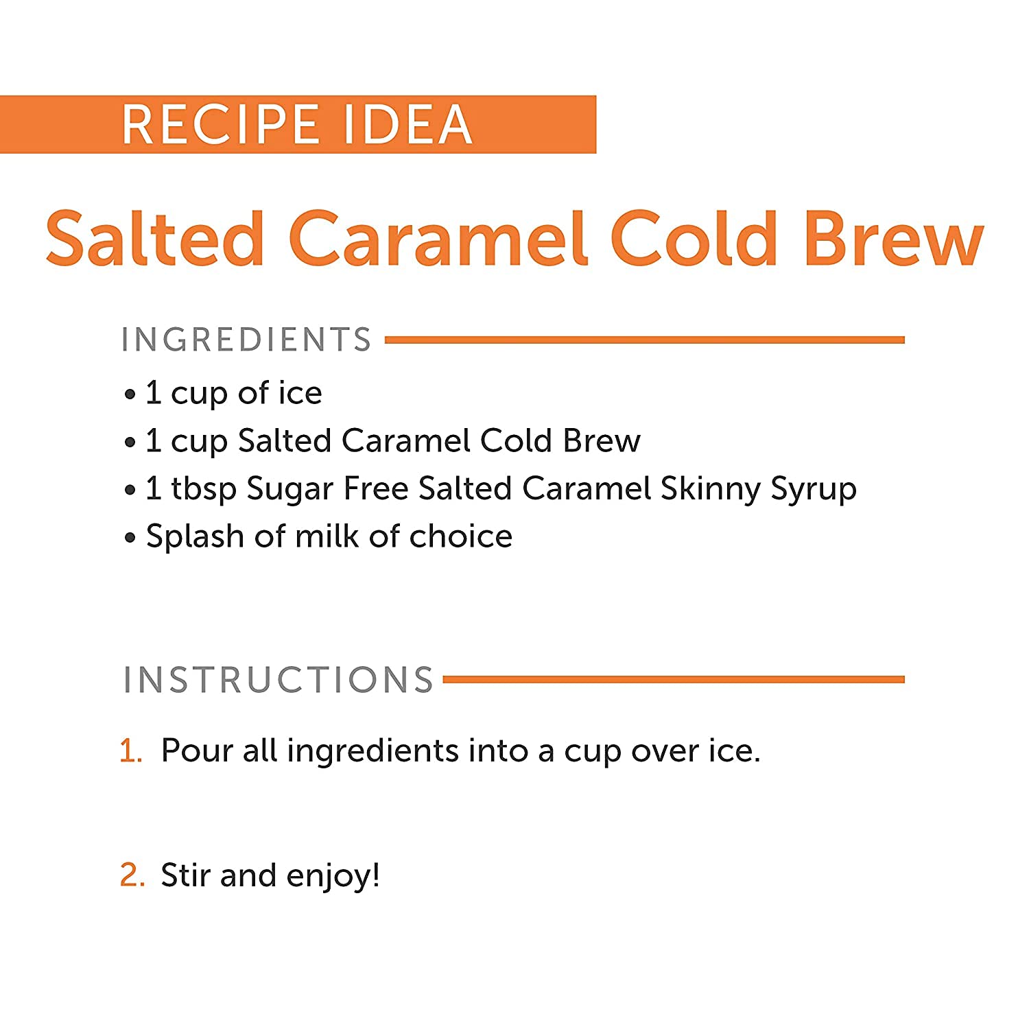 Jordan's Skinny Syrups Salted Caramel, Sugar Free Coffee Flavoring