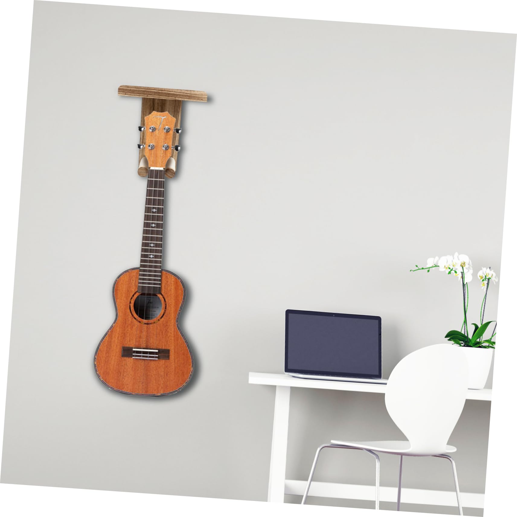 Supporto da Parete per Chitarra in Legno 2 Pezzi, Gancio | Mandolino e Banjo, Salvaspazio per Piccoli Appartamenti, Facile da Installare in Negozio