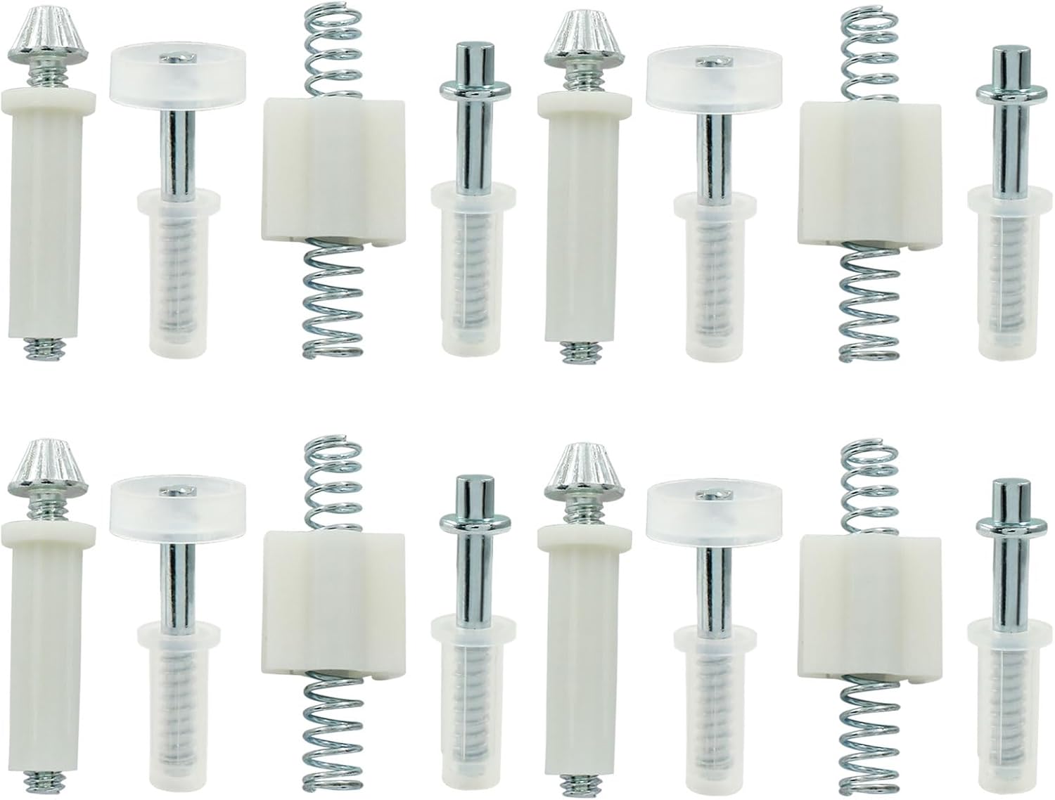 16 Pack Bifold Door Hardware Kit, Bi-fold Closet Door Repair Kit Include Guide Wheel, Top and Bottom Pivots and Spring-Load Part, Door Replacement Parts for Folding Door, Accordion Door