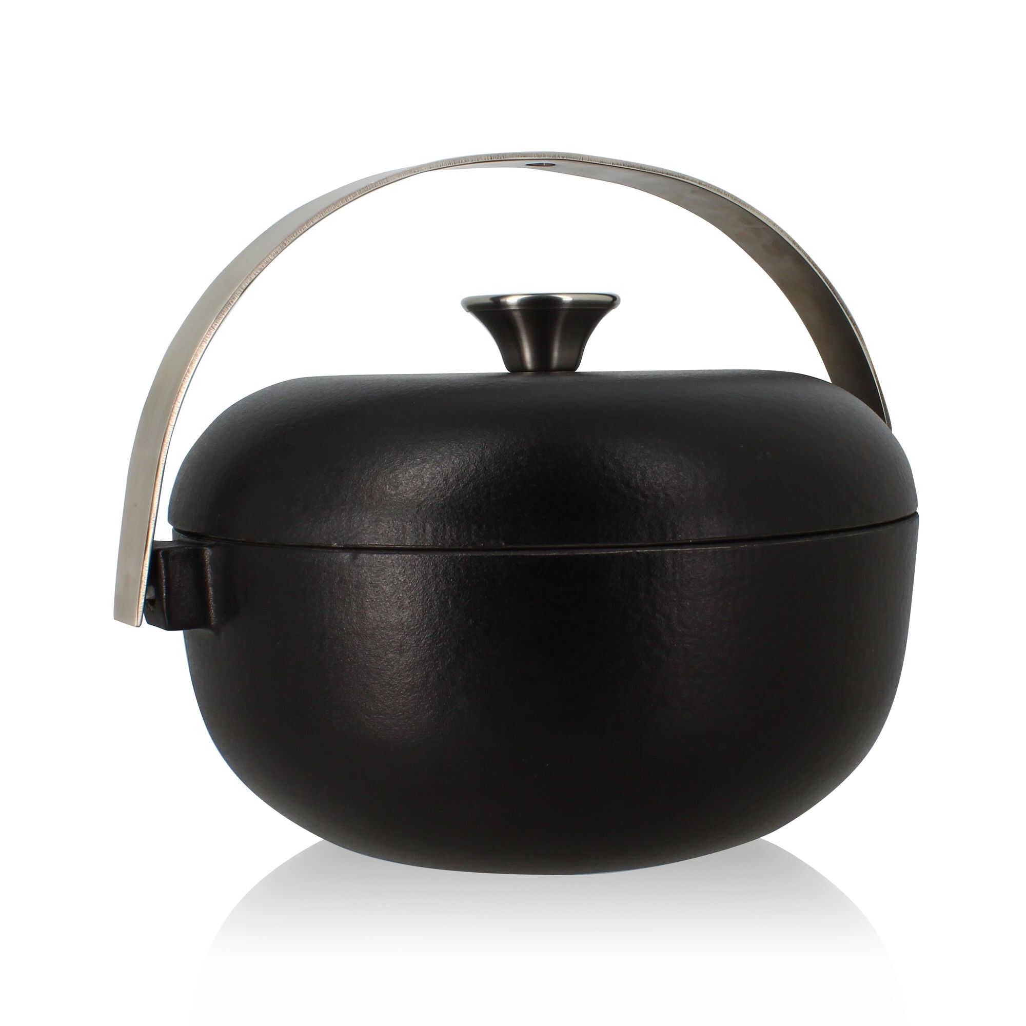 Cocotte Ronde En Fonte Avec Émail 24cm Noir - 7930205