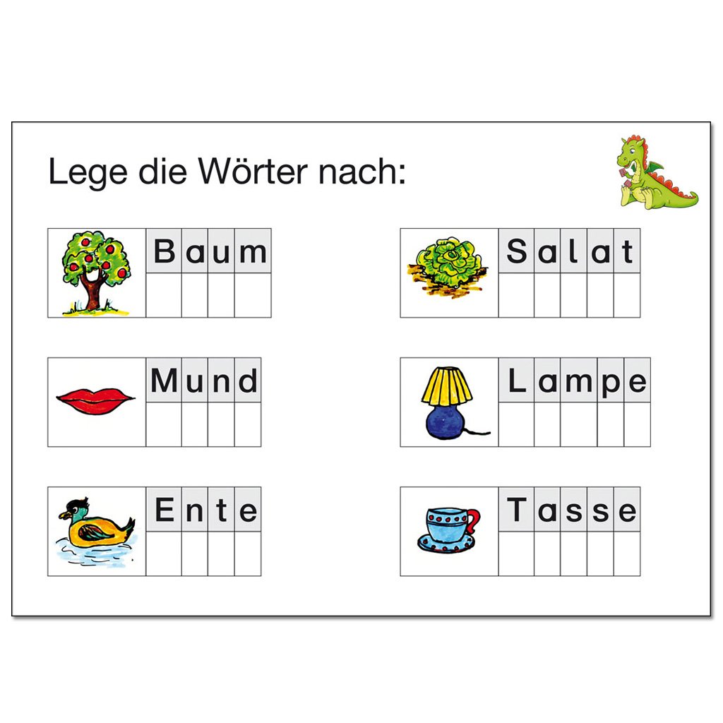 Magnetbox Lesen + 62 Arbeitsblätter Deutsch A4 „ABC-Drache“ | Wiemann Lehrmittel