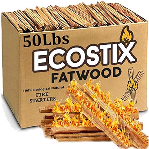 Eco-Stix Fatwood Fire Starter Kindling Firewood Sticks Bulk Packaged Firestarters 100% All Natural Resin Ocote 50LB Cover