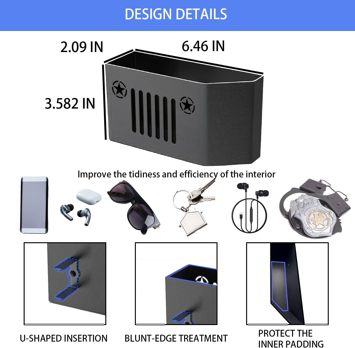 Upgrade Gear Shift Center Console Organizer For Jeep Gladiator JT 2026-2020 Accessories and Wrangler JL/JLU/4XE 2026 (For 2025 2024 2023 2022-2018 Rubicon Sahara 4xe Gear Shift Storage Box, GRILLE)