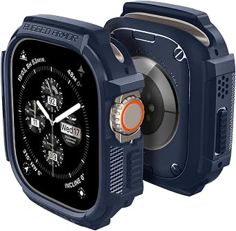 Spigen for Apple Watch Ultra 3/2/1 Case, Rugged Armor 49mm Durable TPU Cover - Navy Blue