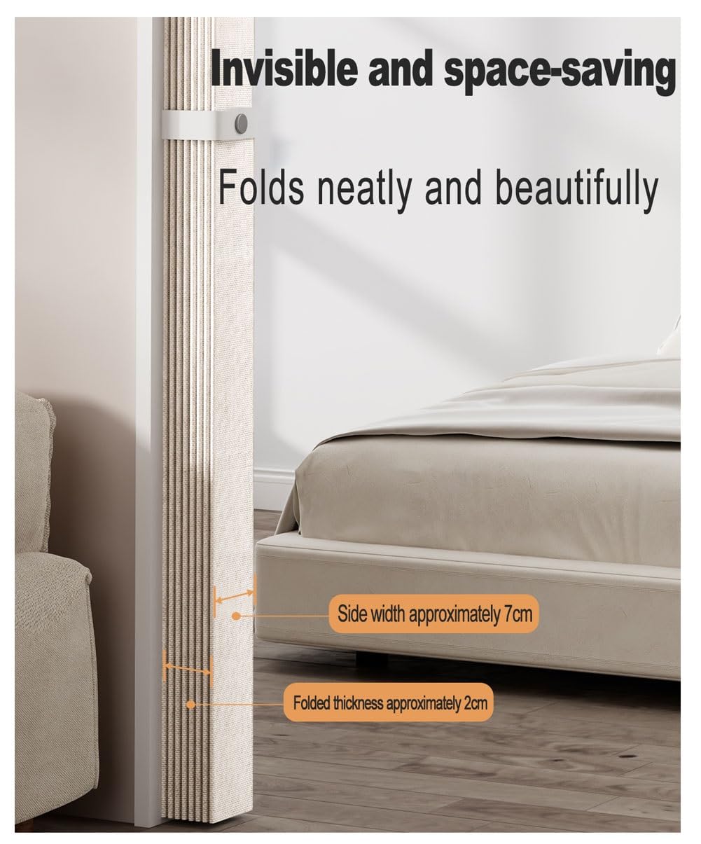 Rideaux de douche magnétiques pliables en accordéon pour chambre à coucher et salon, 120 x 180 cm, marron, solution d'intimité élégante pour salles de bains et intérieurs