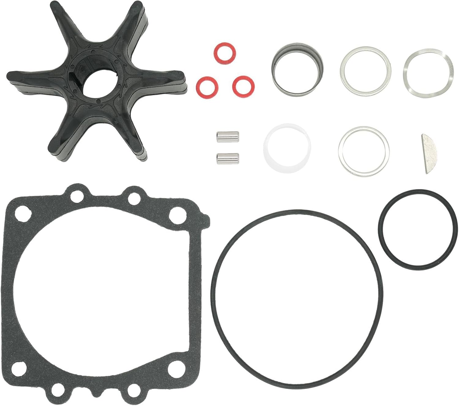 6E5-44352 Marine Water Pump Impeller Service Kit Compatible with Yamaha 2 Stroke 150-300 HP and 4 Stroke 150 200 225 HP Boat Outboard Motor Replacement 6E5-44352-00 Sierra 18-3071
