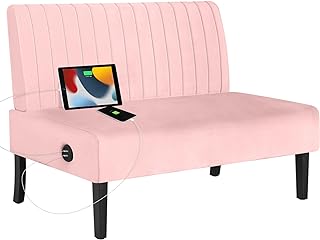 STHOUYN Mini Small Comfy Couch Armless Loveseat Sofa for Bedroom with US...