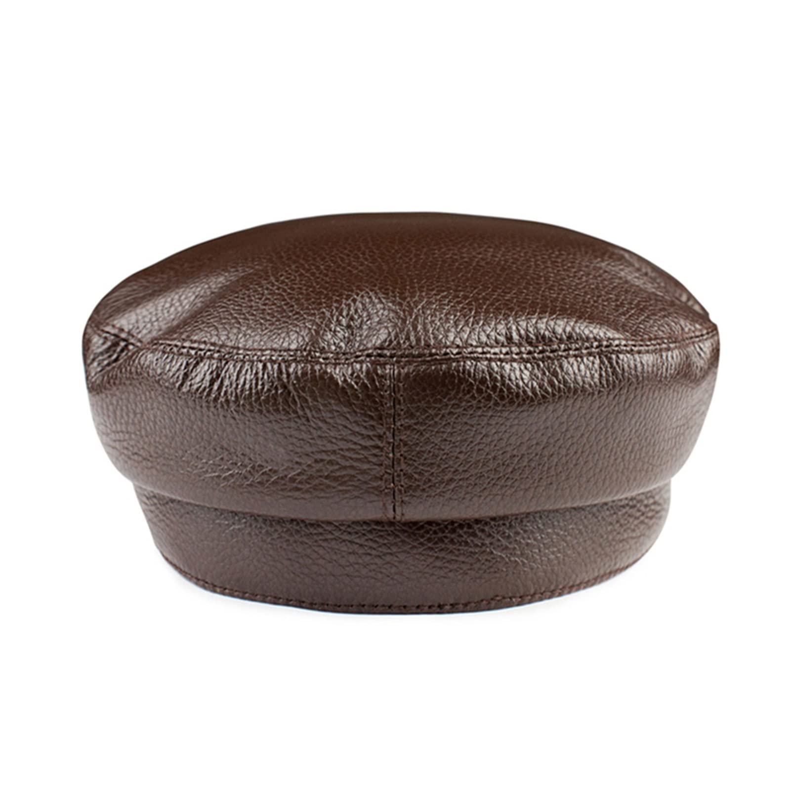 MILI-TRALY Kapelusz Prawdziwej Skóry Mężczyźni Kobiety Beret Cowskin Vintage Jesień Zima Czarna Baker Chłopiec Czapka