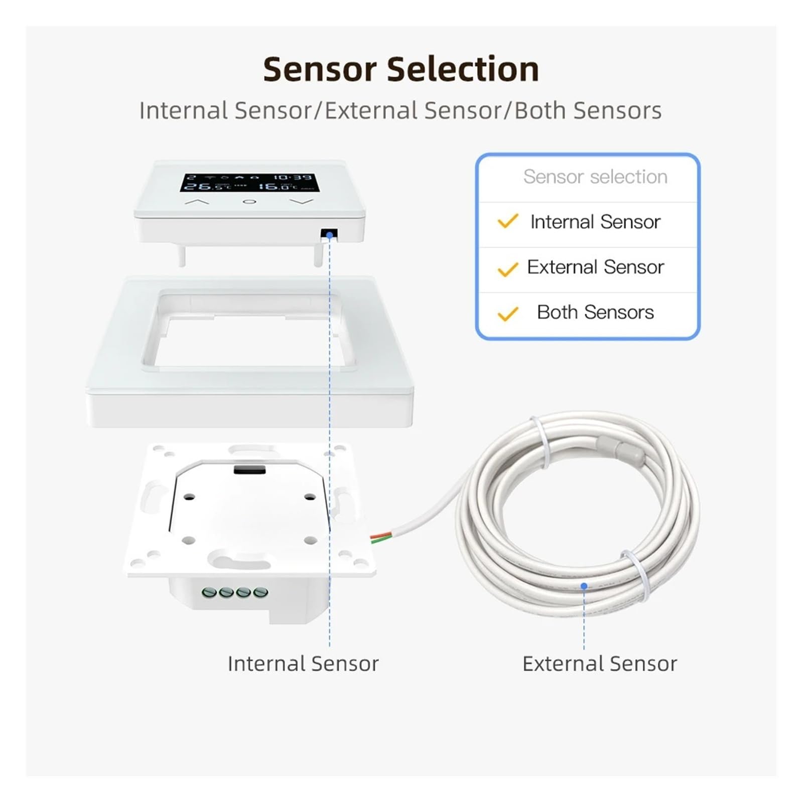 Termostato Inteligente, Termostato Inteligente WiFi for calefacción de Suelo Radiante eléctrico, Caldera de Agua y Gas, Control de Temperatura.