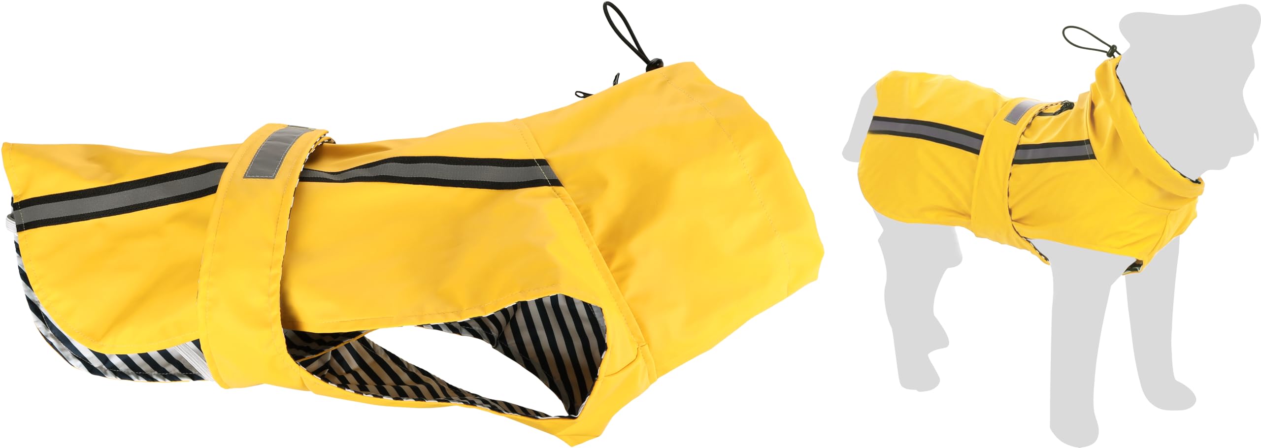 imperméable Chien - Ciro Jaune - Taille A:65cm B:62cm C:75-83cm - Polyester - Bandes réfléchissantes