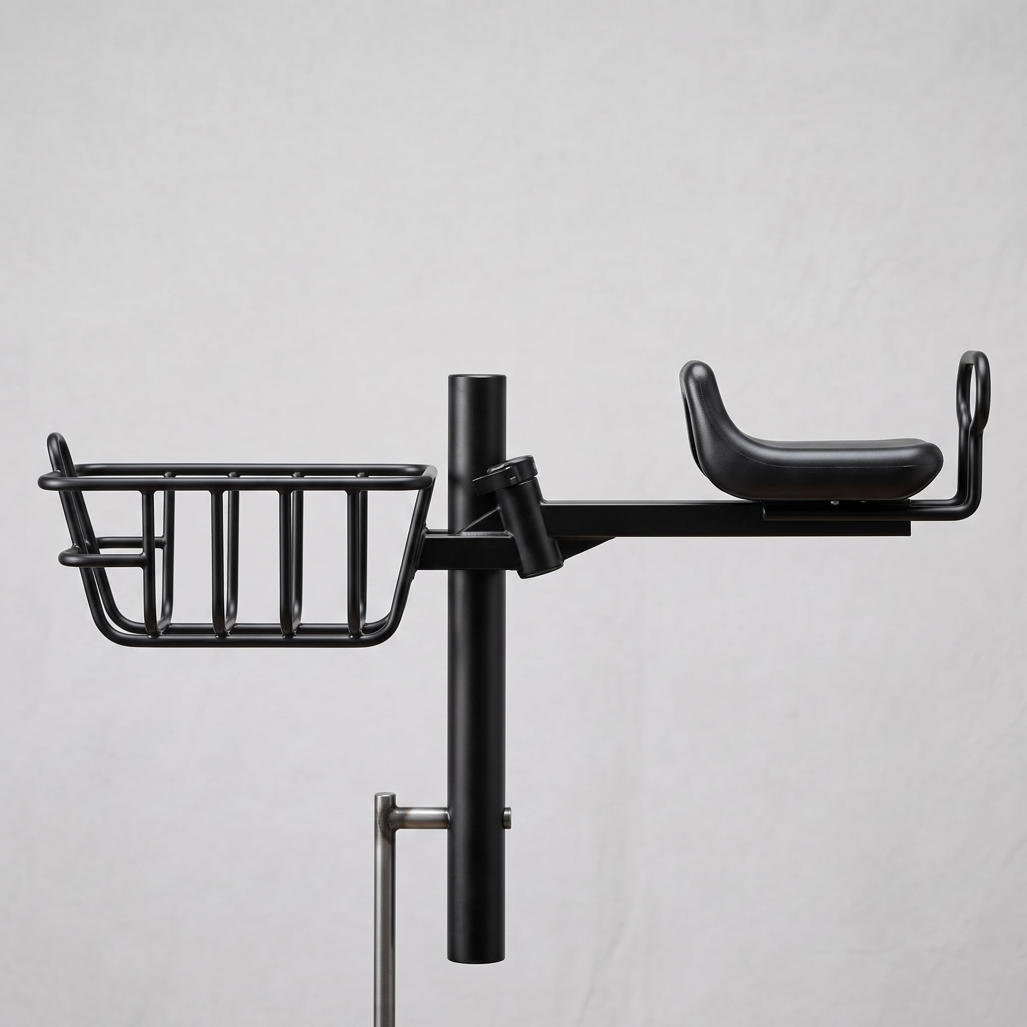Cestino Bici in Metallo con Seggiolino Integrato, Sgancio Rapido per Bicicletta e Monopattino Elettrico, Accessorio Bici