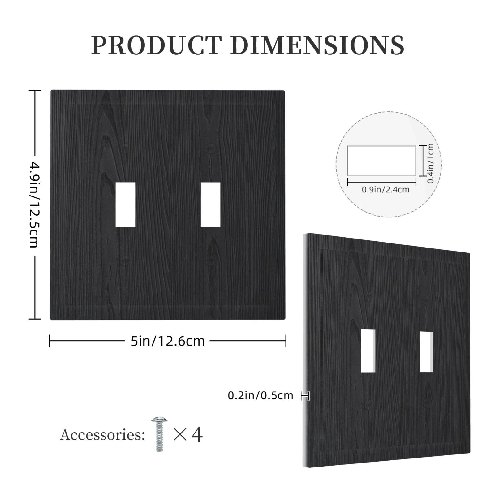 Vintage Wood Switch Plates - Black Rustic Wall Decor -5 Vintage Wood Switch Plates - Black Rustic Wall Decor -5
