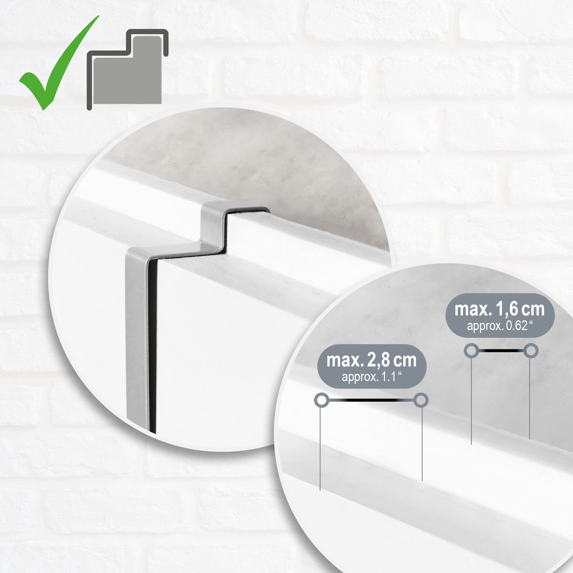 Ganci Porta In Plastica Trasparente Com-four® - Set 2 Misure Per Ghirlande E Decorazioni - Interno/Esterno - Foto 2