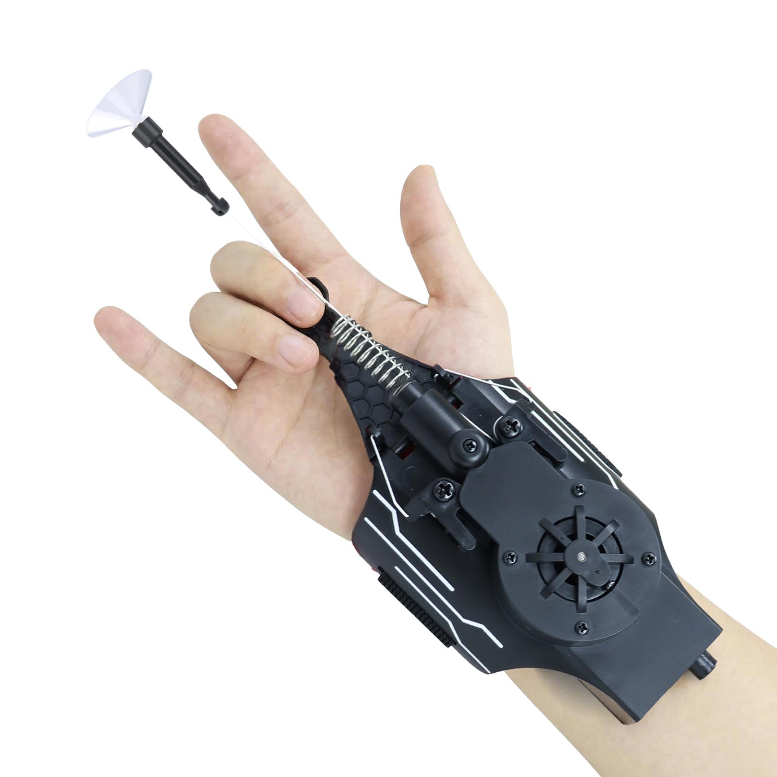 Spider Web Shooters Real,Spider Silk Launcher Wrist Toy for Kids, 8 FT Realistic Web Launcher String, Cool Gadgets String Gloves Shooters Toy for Superhero Role-Play (Black)