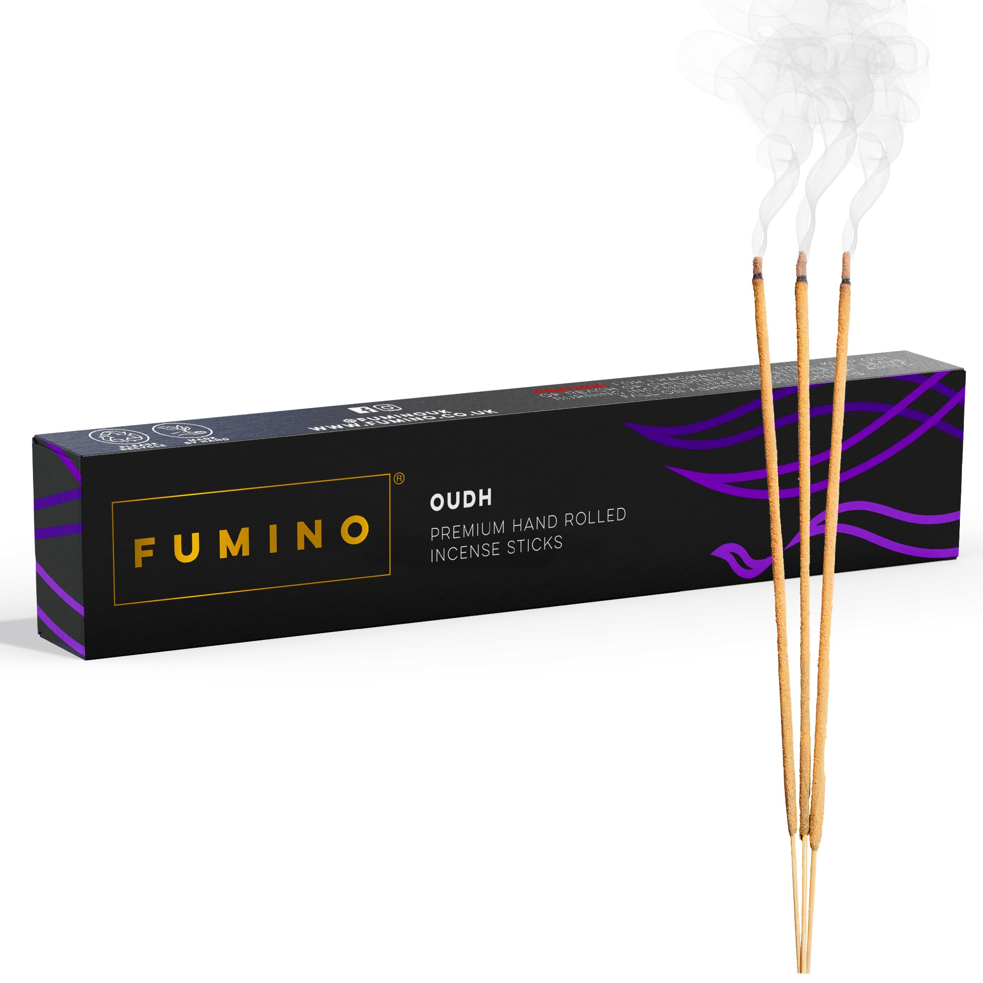Fumino® Oudh Fresh Handmade Incense Sticks 14 per Box (15g) Masala Agarbatti Joss Scent Fragrance for Relaxation and Meditation, Home and House Decor