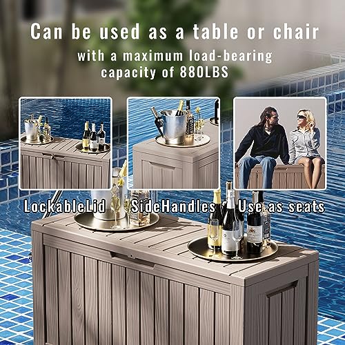 Image of 90 Gallon Waterproof Resin Deck Box, UV Resistant Outdoor Storage for Garden, Patio, Porch, Delivery（Black，80 Gallon）