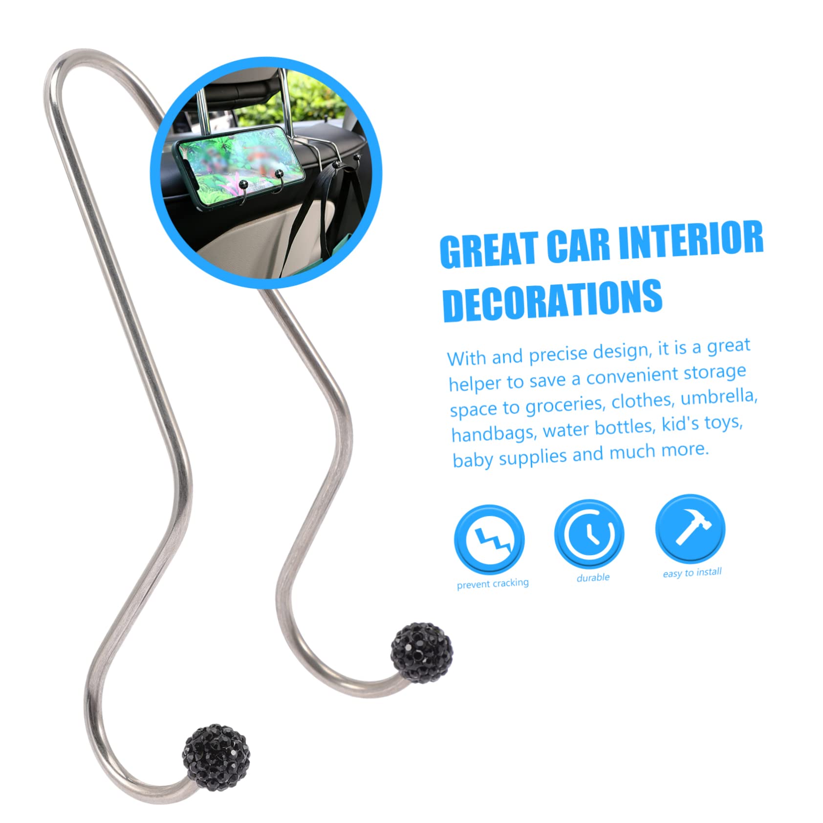 Amosfun 3 Series Gancho De Coche Reposacabezas Automático Ganchos para Asientos Traseros Colgadores De Reposacabezas Traseros De Coche Perchas para El Asiento 4 Piezas X 3