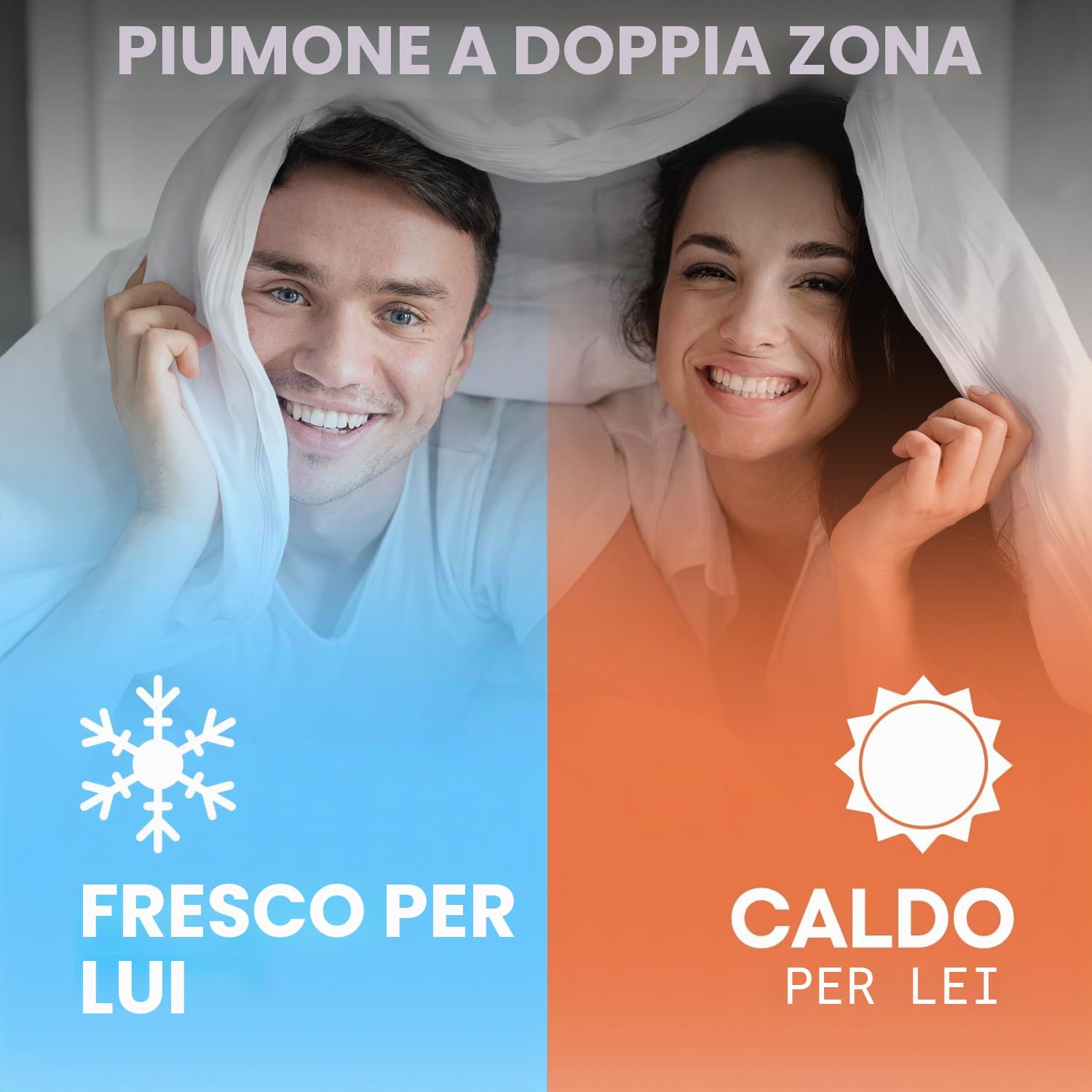 SöMN Kömforte Piumone Doppia Per Coppie | Ipoallergenico, Alternativo Alla Piuma Naturale | Un Confort Personalizzato | Piumone A Due Temperature Lavabile In Lavatrice (Bianco, Re Europeo)