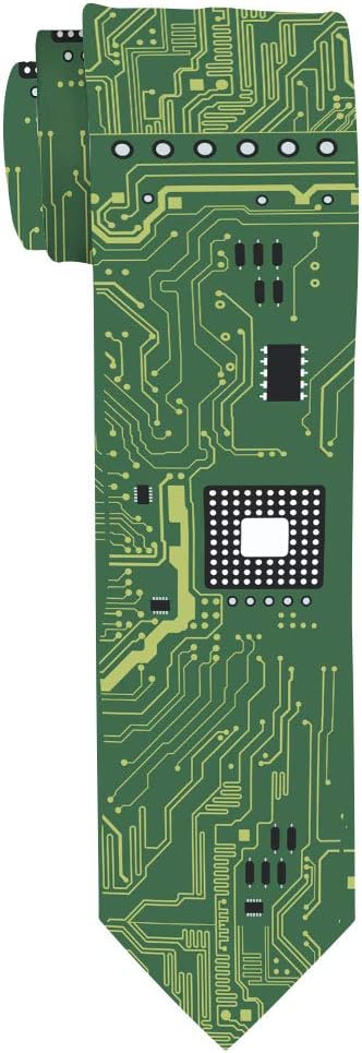 ThisWear Computer Geek Gifts Computer Tie PCB Techie Gifts for Men Coding Gifts STEM Gifts Cool Tech Necktie