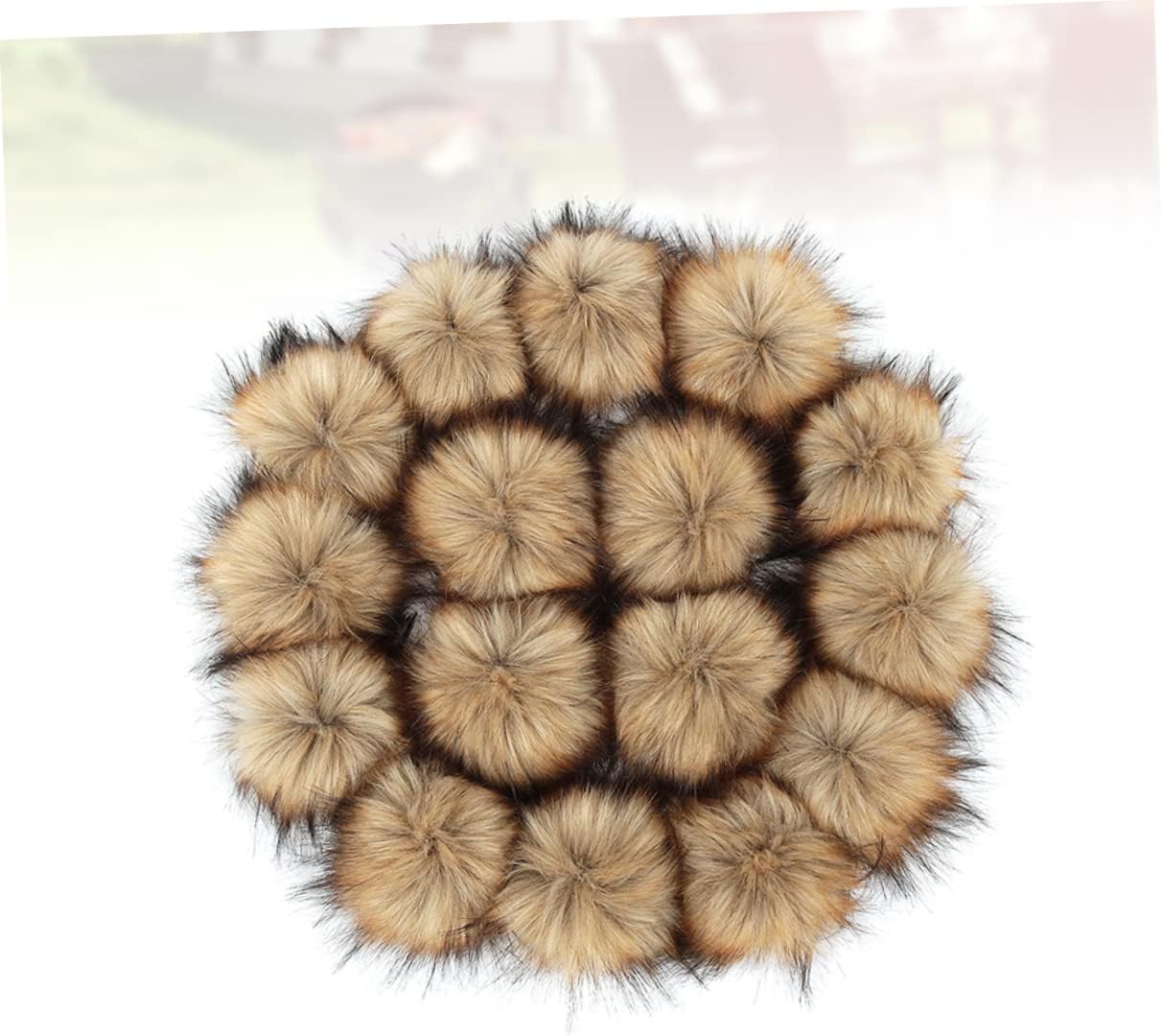 GRIRIW 20pcs Faux Fur Plush Balls for DIY Clothing and Accessories Diameter Rubber Band Style for Hats Shoes Scarves and Crafts